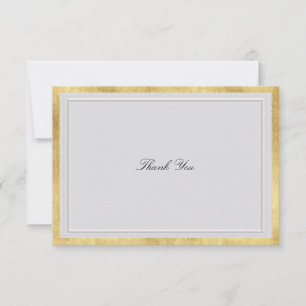Formal Modern Classic Elevated Gold Ivory Wedding Thank You Card