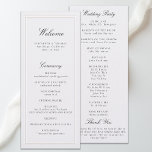 Formal Modern Classic Pearl Frame Wedding Program<br><div class="desc">Celebrate your ceremony in timeless style with this Formal Modern Classic Wedding Program, part of the Elevated Collection. Designed with a refined double frame and elegant typography layout, it balances traditional sophistication with a modern minimalist aesthetic. Printed on a soft ivory background with a subtle watercolor paper texture, this program...</div>