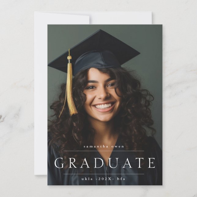 formal modern full bleed photo University Announcement (Front)