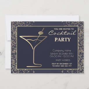 Formal modern Gold luxury holiday cocktail party   Invitation