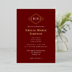 Formal Monogram Burgundy Graduation