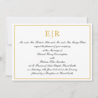 Formal Monogram Calligraphy Elegant Gold Wedding