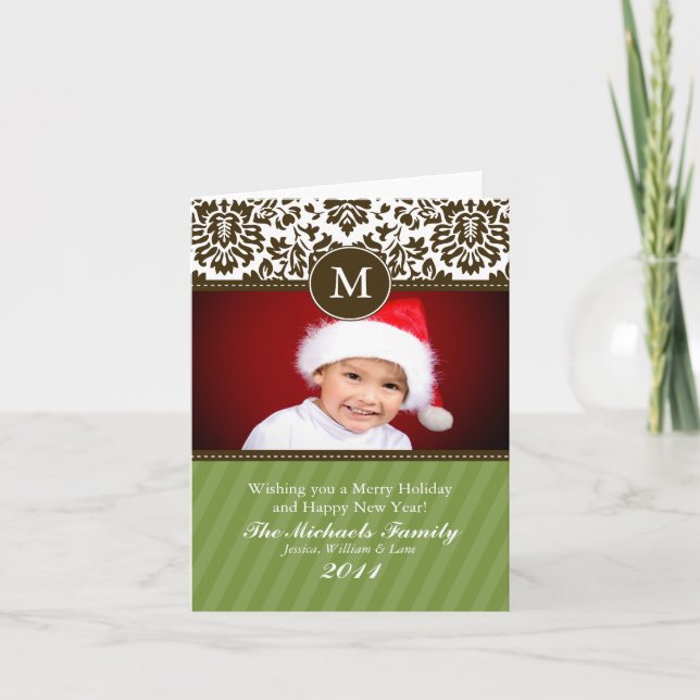 Formal Monogram Christmas Card (Front)