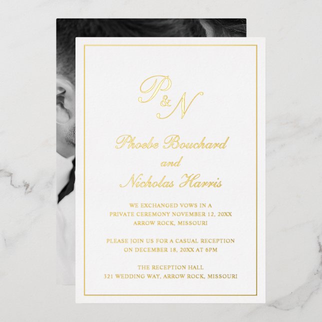 Formal Monogram Elegant Wedding Reception (Front/Back)