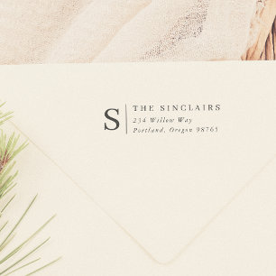 Formal Monogram Elegant Wedding Return Address Rubber Stamp