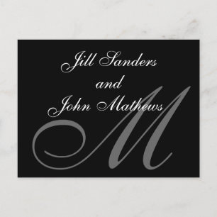 Formal Monogram M Save the Date Announcement Postcard
