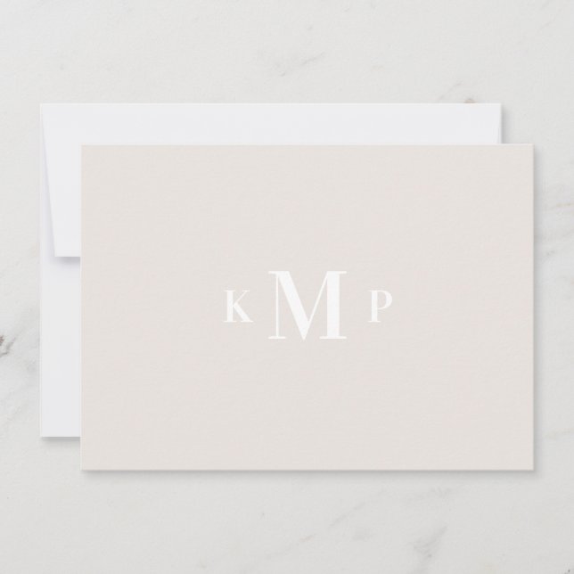 Formal Monogram Personal Stationery Invitation (Front)