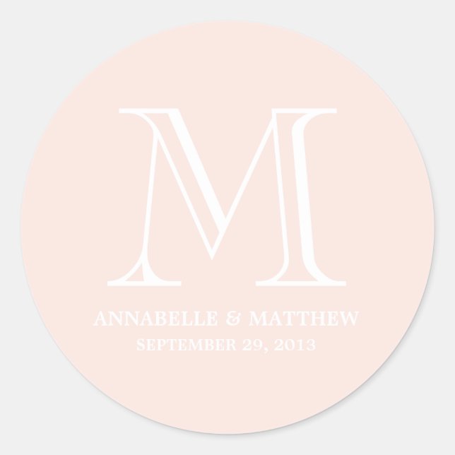 Formal Monogram Wedding Favour Label (Front)