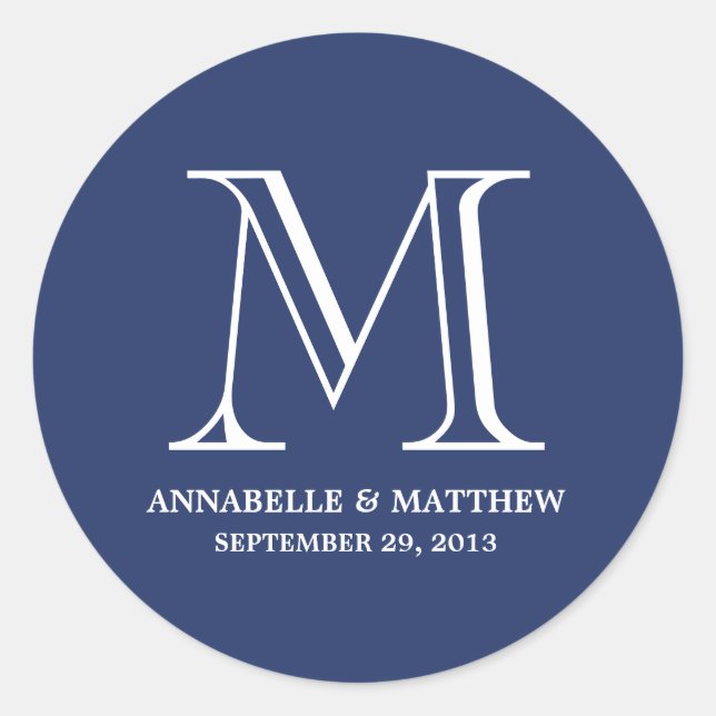 Formal Monogram Wedding Favour Label (Front)