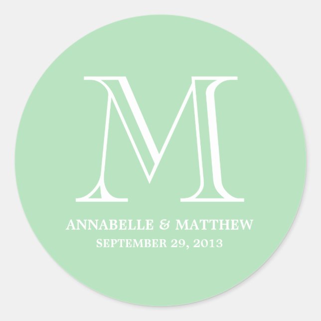 Formal Monogram Wedding Favour Label (Front)