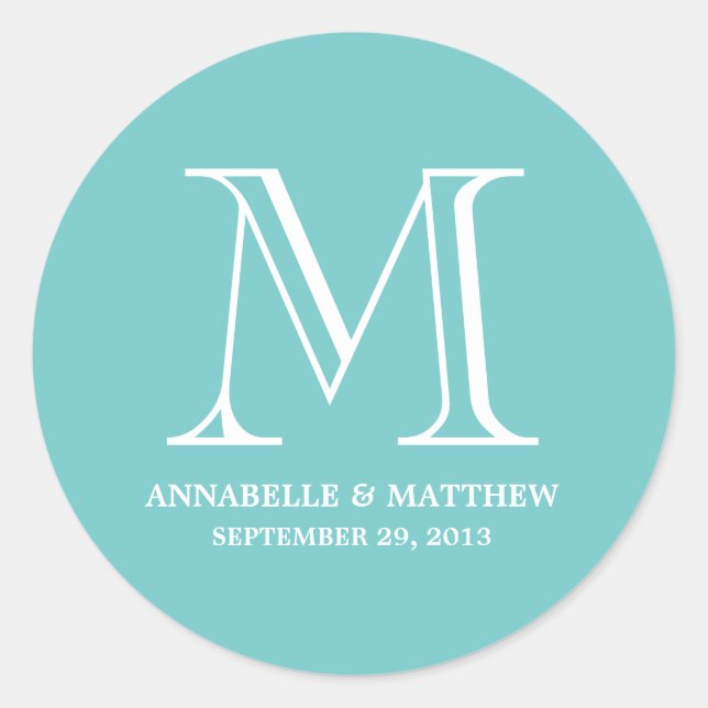 Formal Monogram Wedding Favour Label (Front)