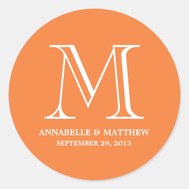 Formal Monogram Wedding Favour Label (Front)