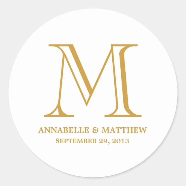 Formal Monogram Wedding Favour Label (Front)