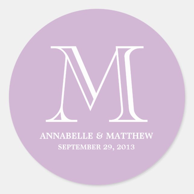 Formal Monogram Wedding Favour Label (Front)