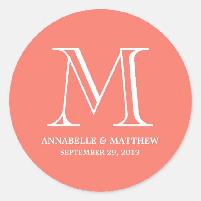 Formal Monogram Wedding Favour Label (Front)