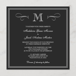 Formal Monogram Wedding Invitation