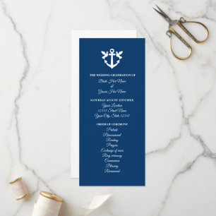 Formal nautical theme wedding ceremony program programme