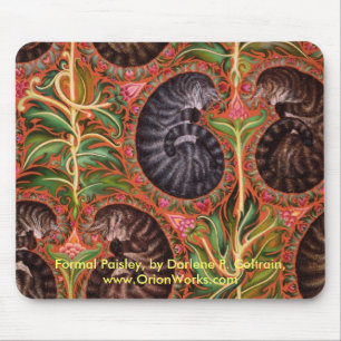 Formal Paisles, Formal Paisley, by Darlene P. C... Mouse Mat