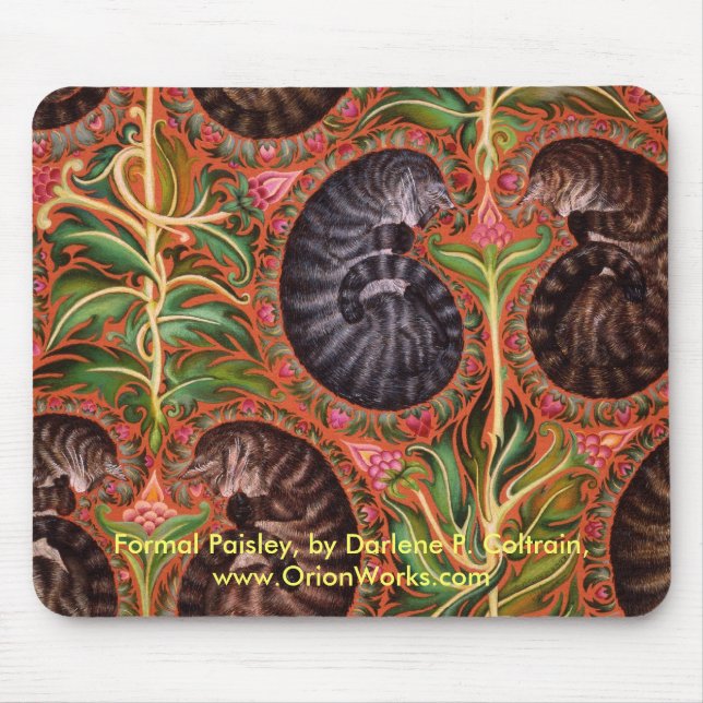 Formal Paisles, Formal Paisley, by Darlene P. C... Mouse Mat (Front)