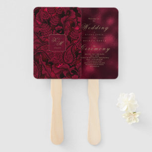 Formal Paisley Wedding Burgundy ID767 Hand Fan