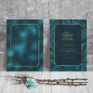 Formal Paisley Wedding Dark Teal ID767 Save The Date