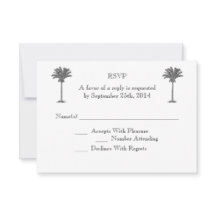 Formal Palm Tree Tropical Island Wedding RSVP