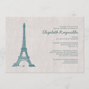 Formal Paris Bridal Shower Invitations
