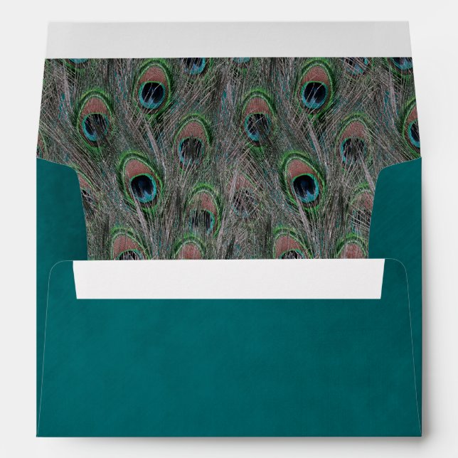 Formal Peacock Feathers Envelope (Back (Bottom))