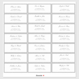 Formal Plum Classic Acrylic Wedding Guest Address