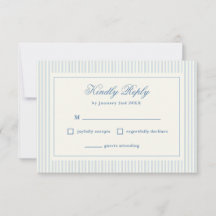 Formal Preppy French Blue Stripes RSVP