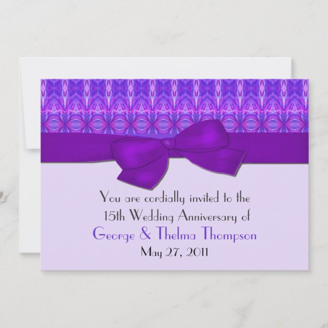 Formal Purple Anniversary Invitation (Front)