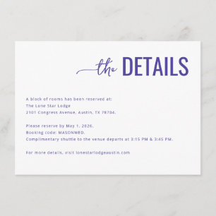 Formal Purple Minimalist Event Details Card