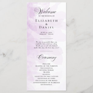 Formal Purple Watercolor Wedding Program Programme