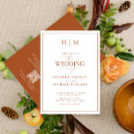 Formal QR Code Burnt Orange Monogram Wedding Invitation<br><div class="desc">Are you looking for a modern, formal, and elegant wedding invitation? Look no further than our Elegant Formal QR Code Burnt Orange Monogram Calligraphy Wedding Invitation! This beautiful invite features your personalised monogram in Burnt Orange and your personal details accented with modern hand lettered calligraphy. Plus, on the back there...</div>