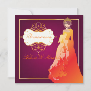 Formal Quinceañera/Quince años princess Invitation