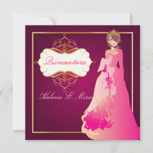 Formal Quinceañera/Quince años princess Invitation