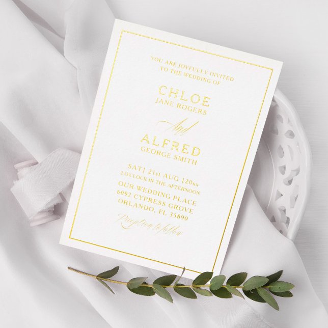 Formal Real Gold & White Calligraphy Wedding (Creator Uploaded)