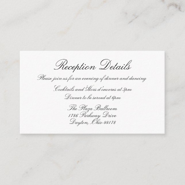 Formal Reception Card (Front)