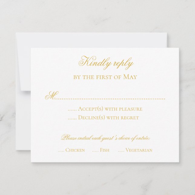 Formal reply card gold (Front)