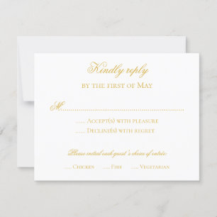Formal reply card gold