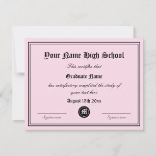 Formal school graduation document template
