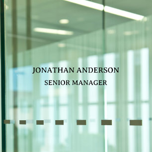 Formal School Office Name Plate Door Window Cling