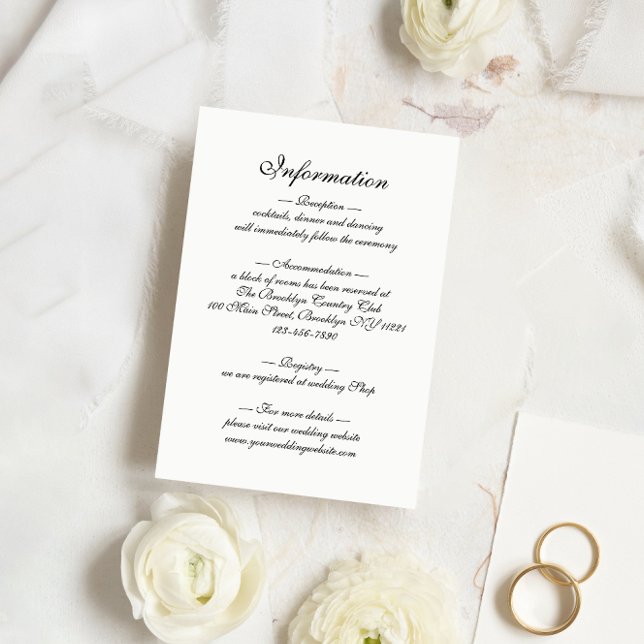 Formal Script and Geometric Frame Monogram Wedding Enclosure Card (Creator Uploaded)
