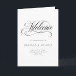 Formal Script Black & White Folded Wedding Programme<br><div class="desc">Elegant and formal folded wedding programs in black and white with "welcome" in elaborate calligraphy font..  Personalise with your ceremony details and a thank you message on the back.</div>