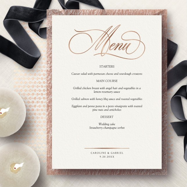 Formal Script Calligraphy Wedding Menu (Creator Uploaded)