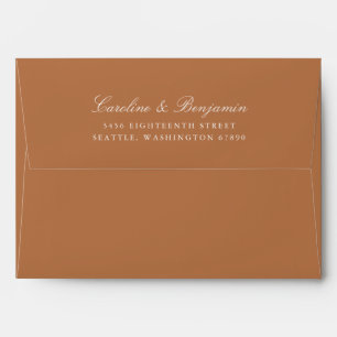 Formal Script Elegant Return Address Terracotta Envelope