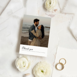 Formal Script Message Photo Wedding Thank You Card