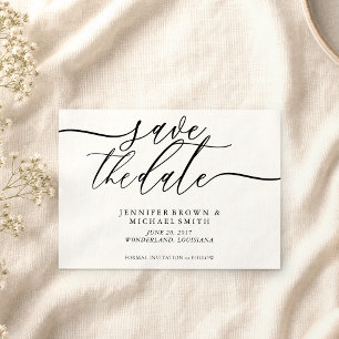 Formal Script Wedding Save Date Photo Save The Date