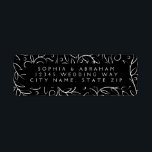 Formal Scrolling Leaves Black Wedding Address<br><div class="desc">Scrolling leaves hand drawn inked sketch for matching wedding suite</div>