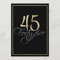 Formal Silver Black and Gold 45th Birthday Party
